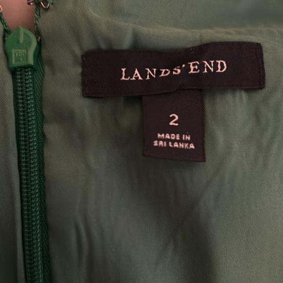 EUC LAN’SEND KELLY GREEN LINEN SHEATH DRESS SIZE 2 - Picture 10 of 11